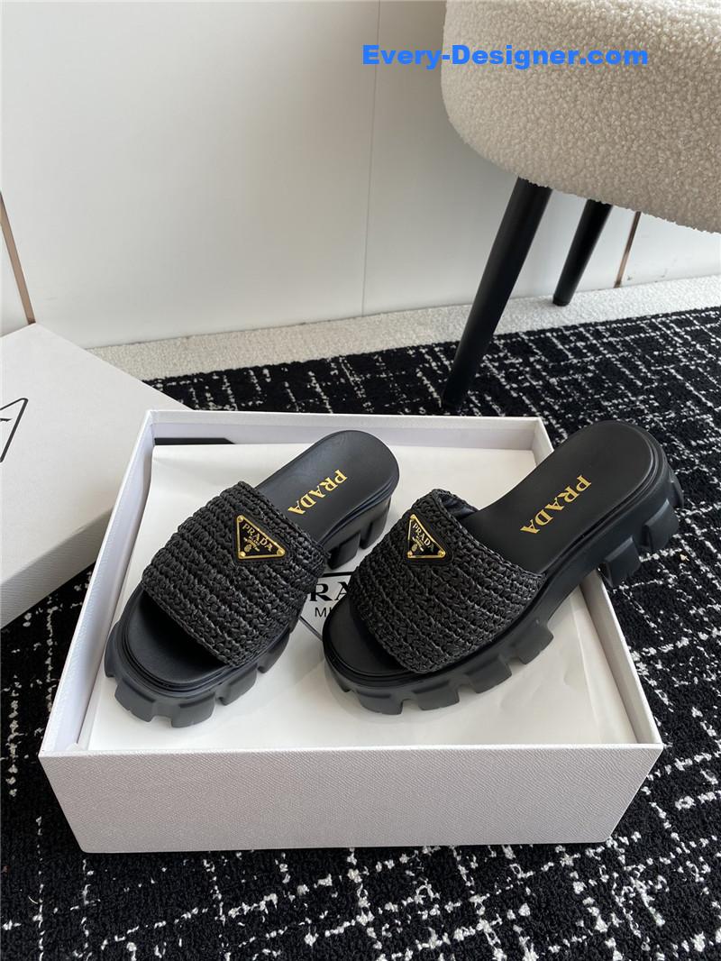 Pra*a gear platform woven slippers