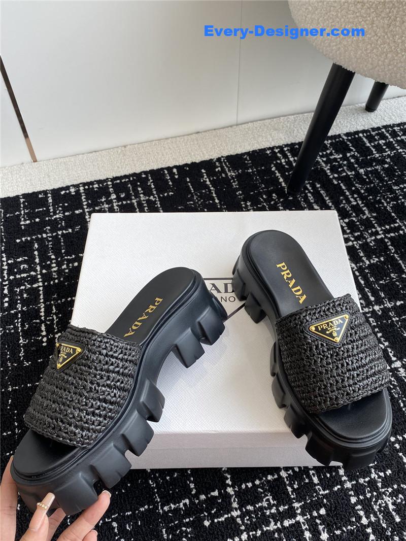 Pra*a gear platform woven slippers