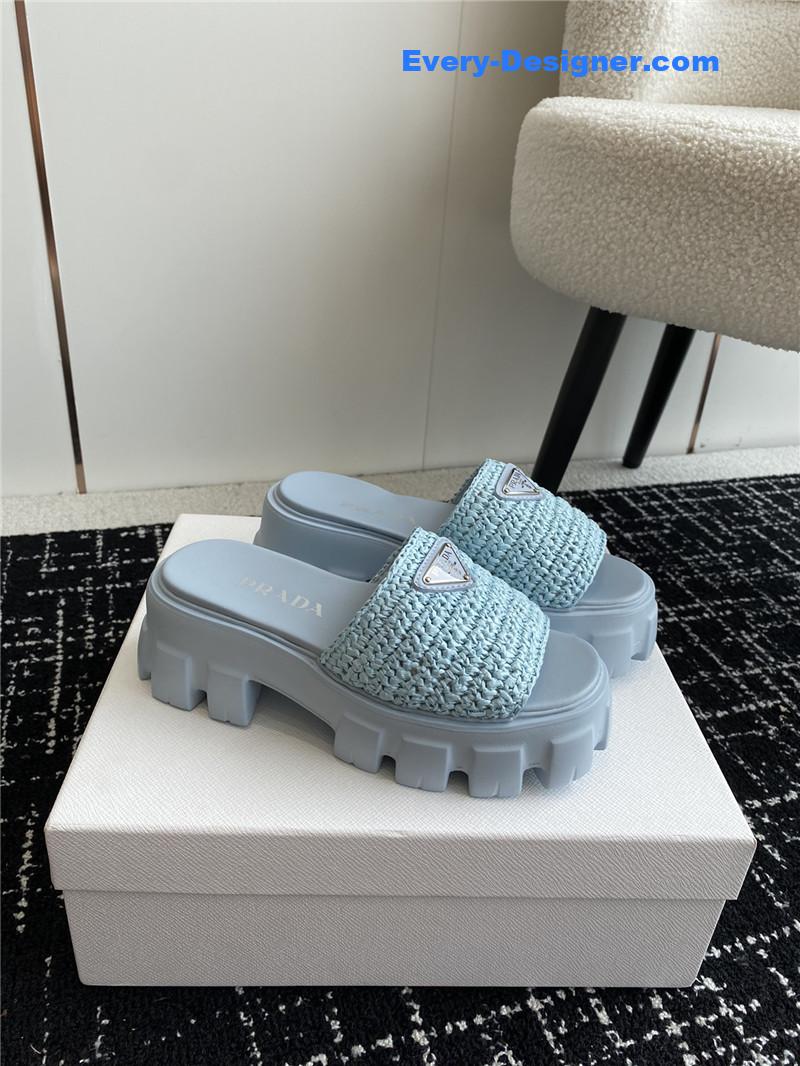 Pra*a gear platform woven slippers