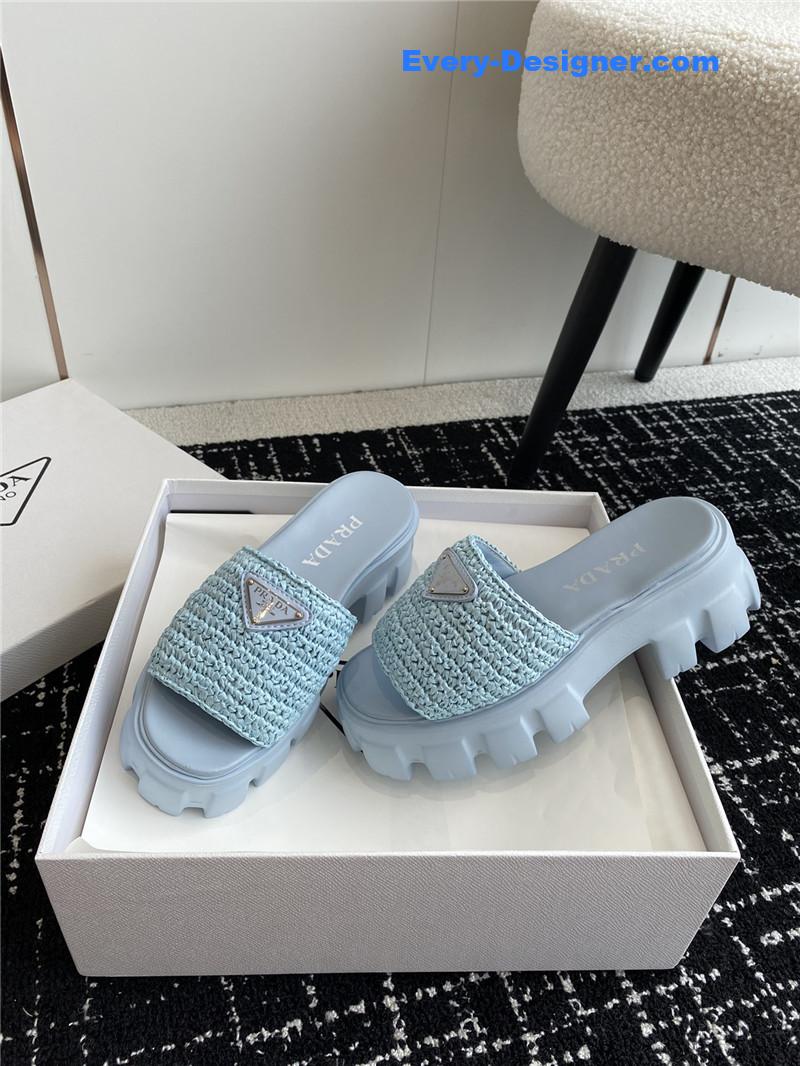 Pra*a gear platform woven slippers