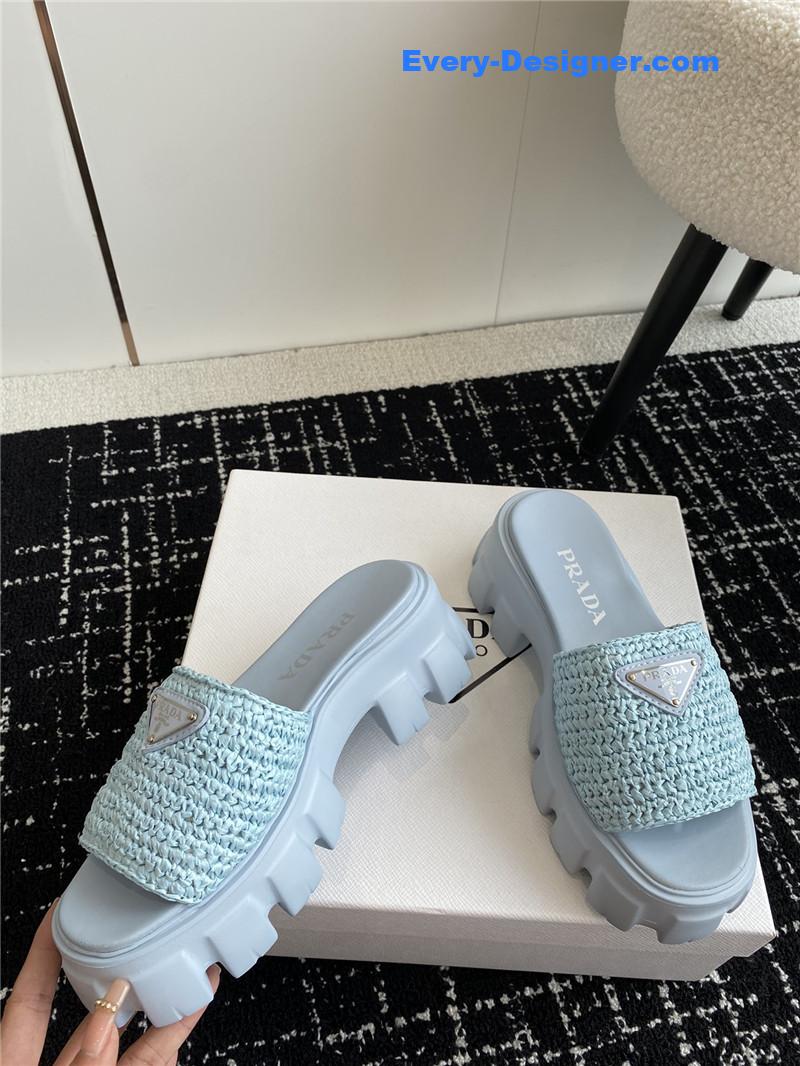 Pra*a gear platform woven slippers