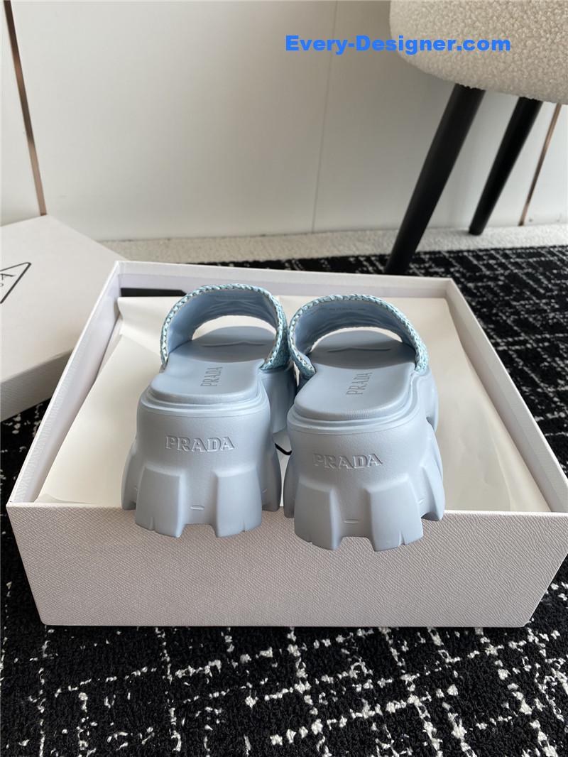 Pra*a gear platform woven slippers