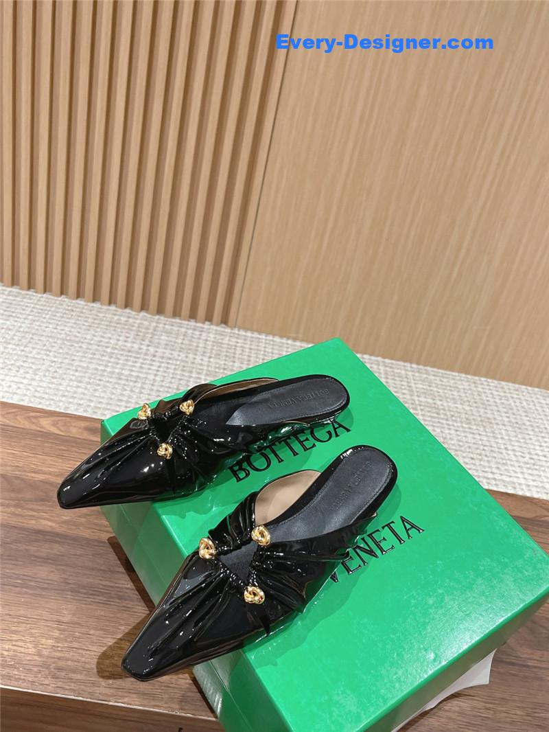 Bottega Veneta Brown Leather Mules