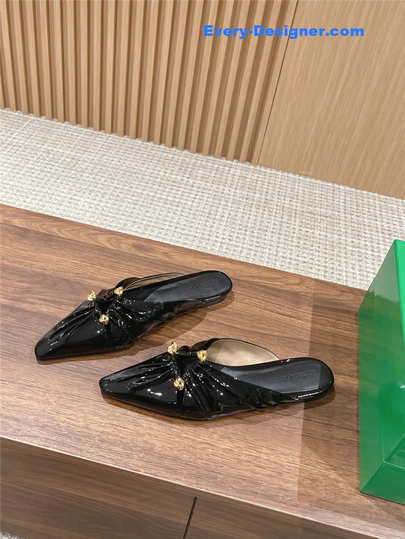 Bottega Veneta Brown Leather Mules