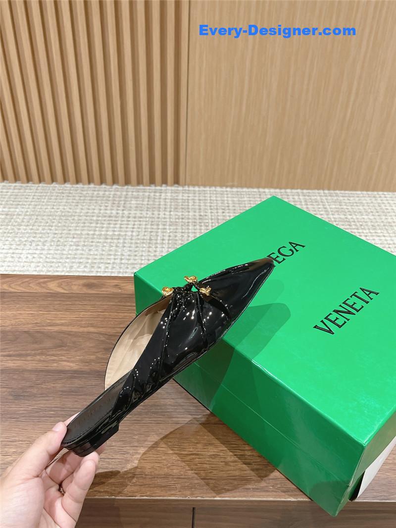 Bottega Veneta Brown Leather Mules