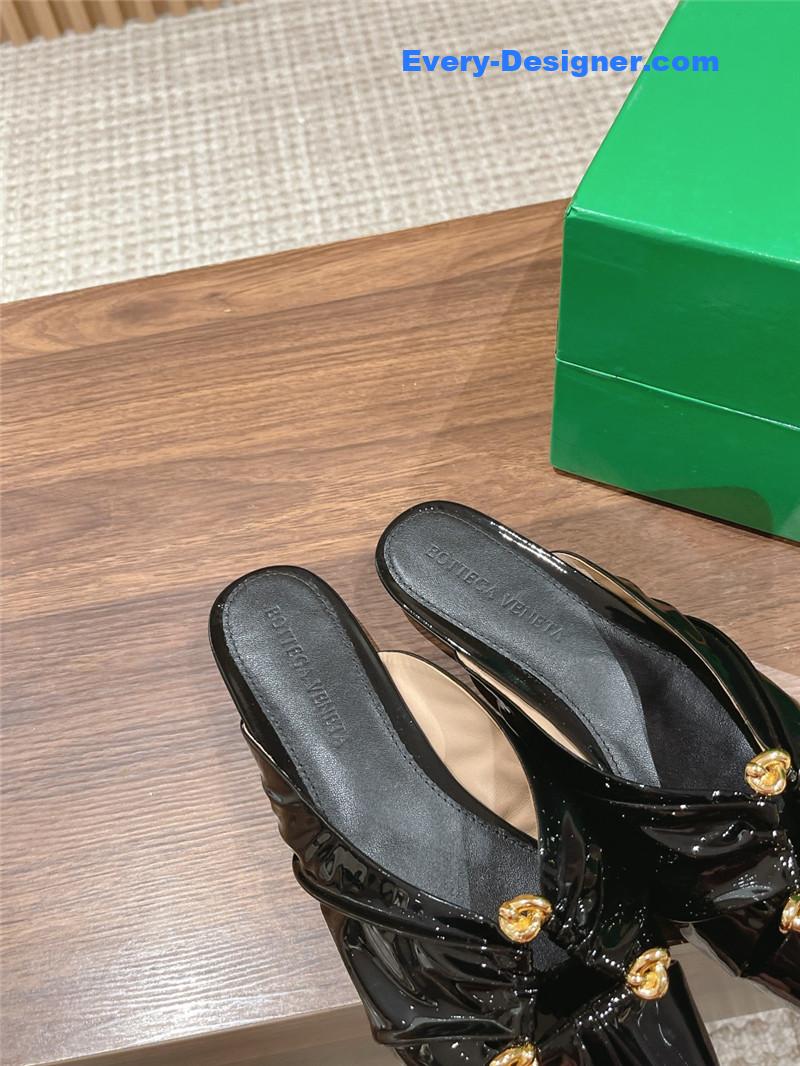 Bottega Veneta Brown Leather Mules