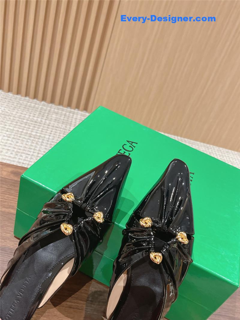 Bottega Veneta Brown Leather Mules