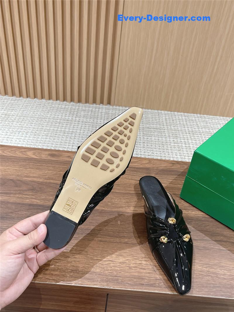 Bottega Veneta Brown Leather Mules