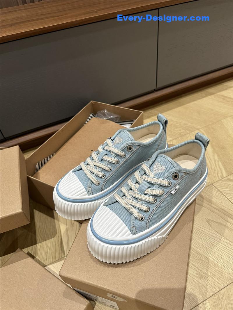 Amina Muaddi Denim Loafers