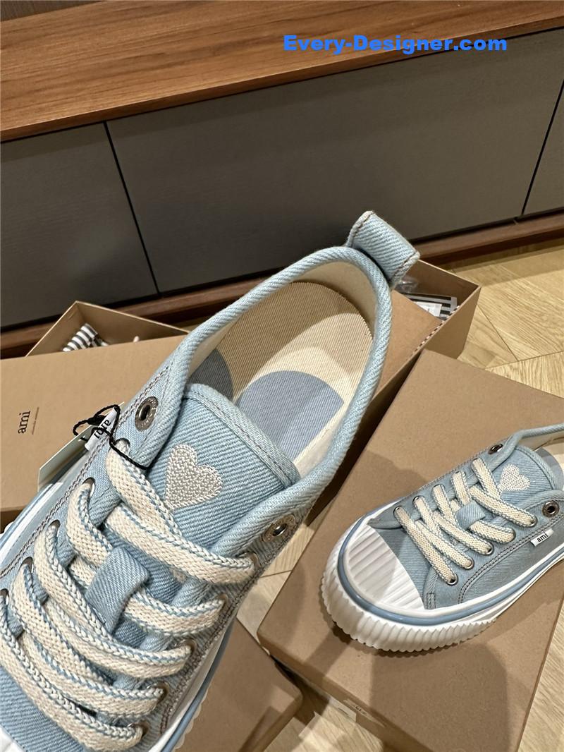 Amina Muaddi Denim Loafers