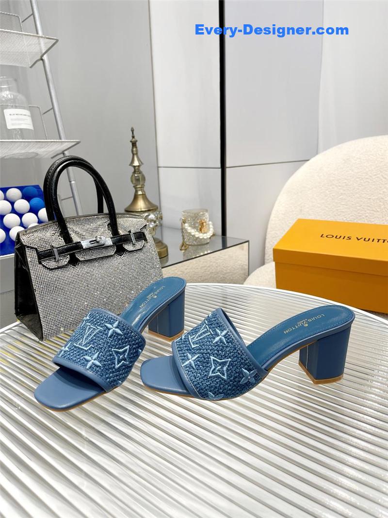 louis vuitton LV catwalk high-heeled slippers