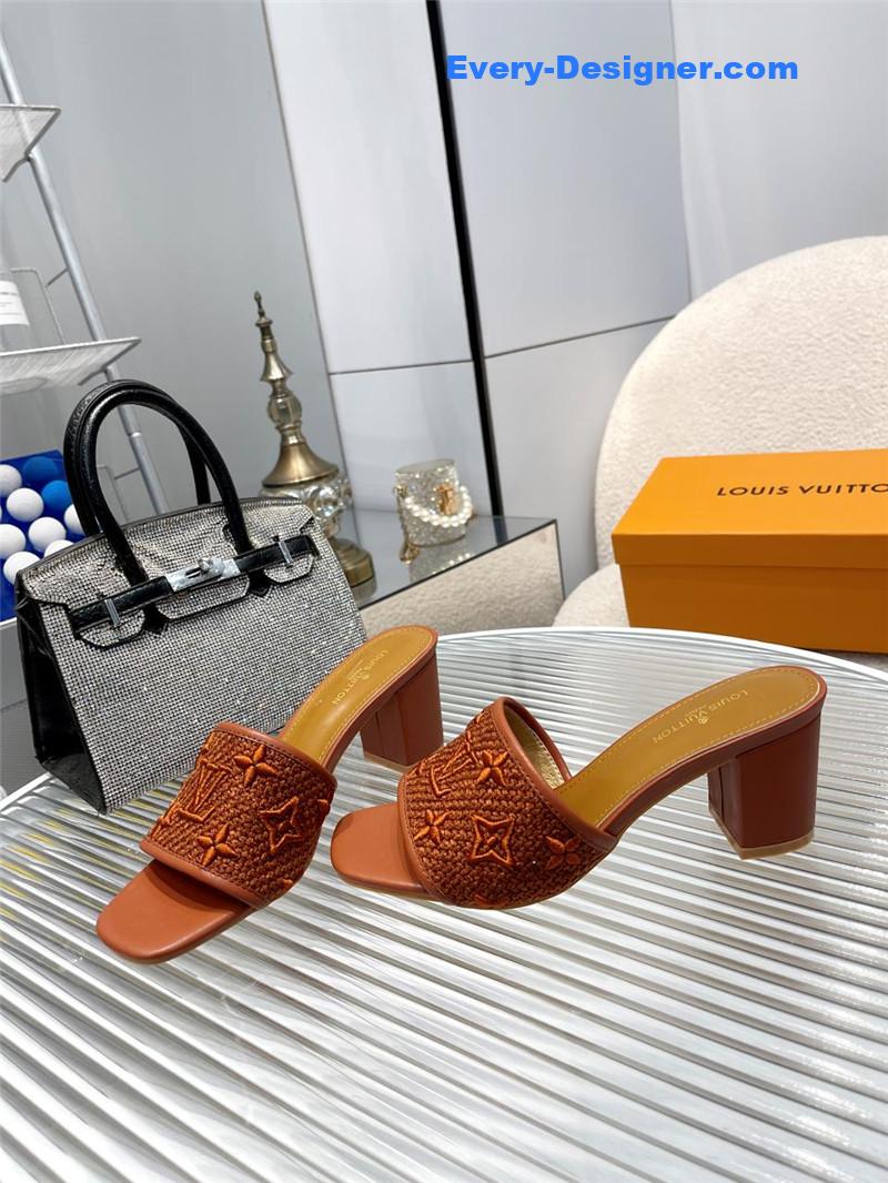 louis vuitton LV catwalk high-heeled slippers