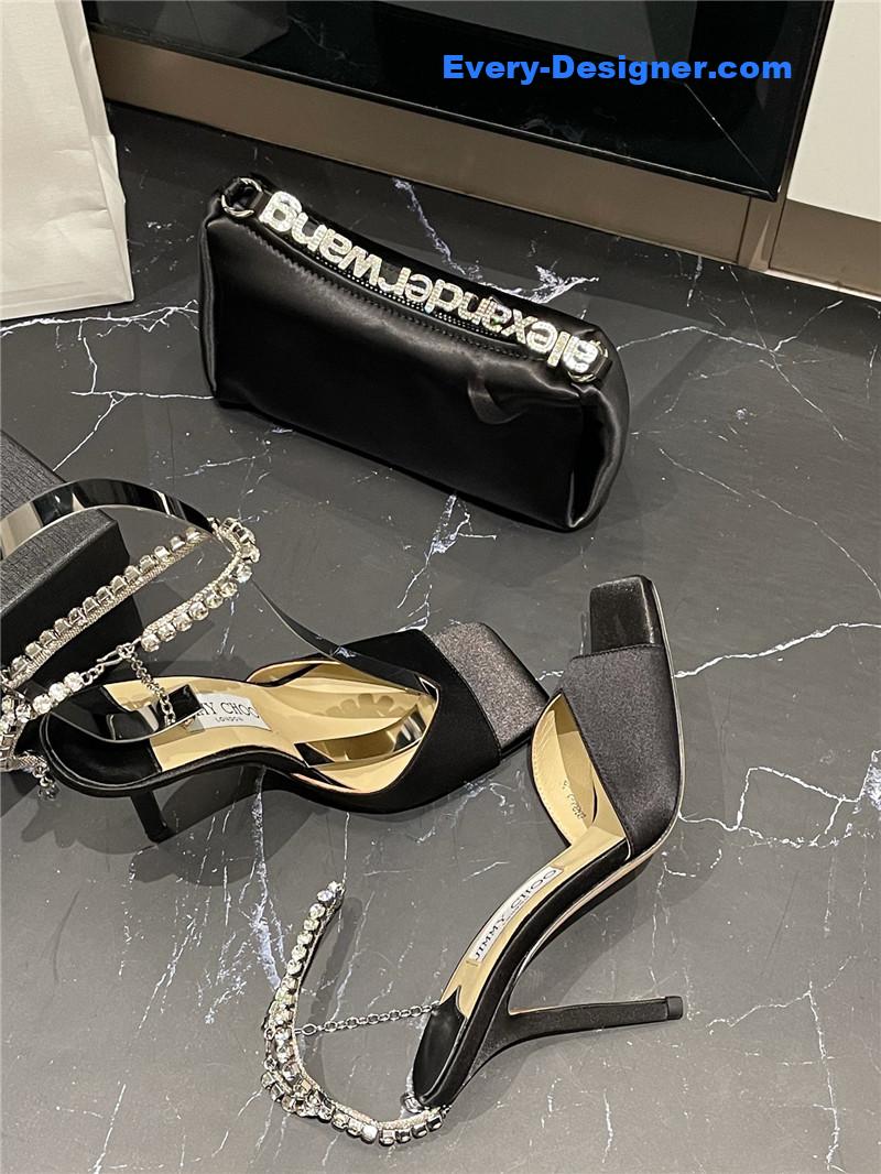 J1m*y Ch00 new ice fish mouth high-heeled sandals