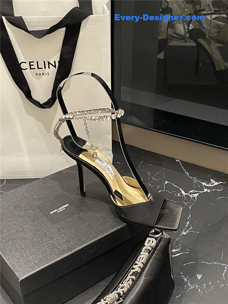 J1m*y Ch00 new ice fish mouth high-heeled sandals