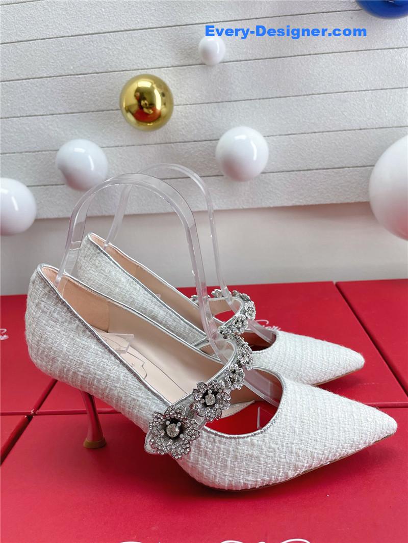roger vivier wedding shoes snow D1am0nd series high heels
