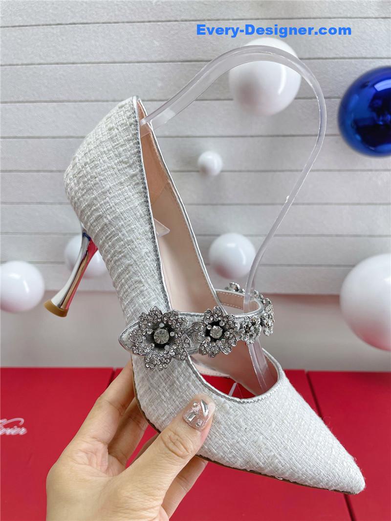 roger vivier wedding shoes snow D1am0nd series high heels