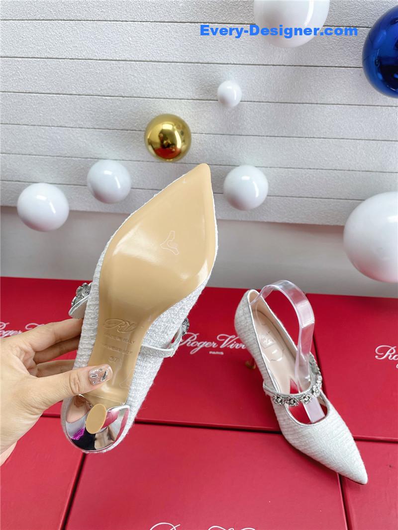 roger vivier wedding shoes snow D1am0nd series high heels