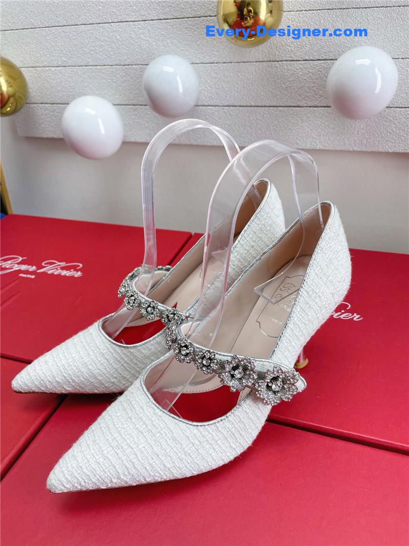 Roger vivier wedding shoes snow diamond series high heels