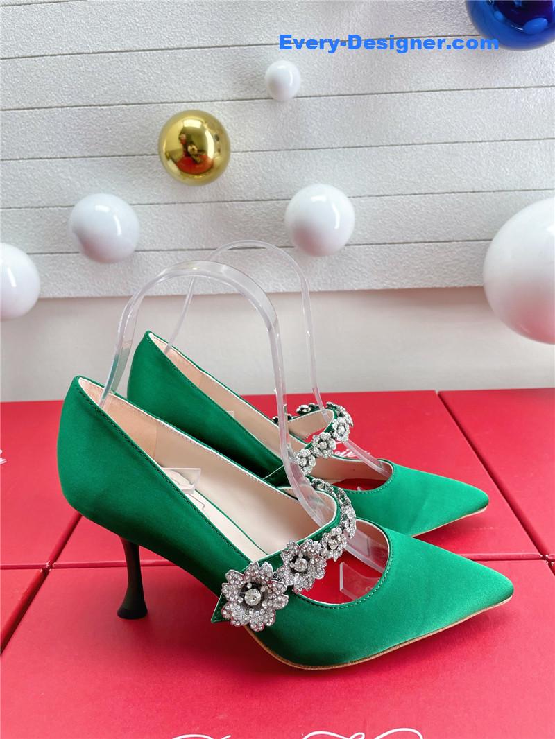 roger vivier wedding shoes snow D1am0nd series high heels