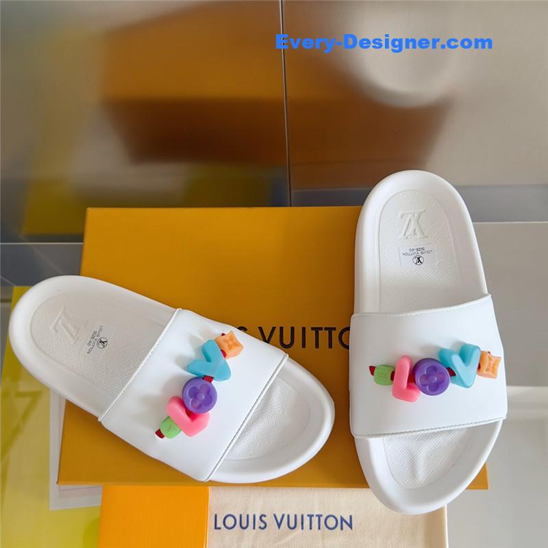louis vuitton LV monogram DIY decorative slippers