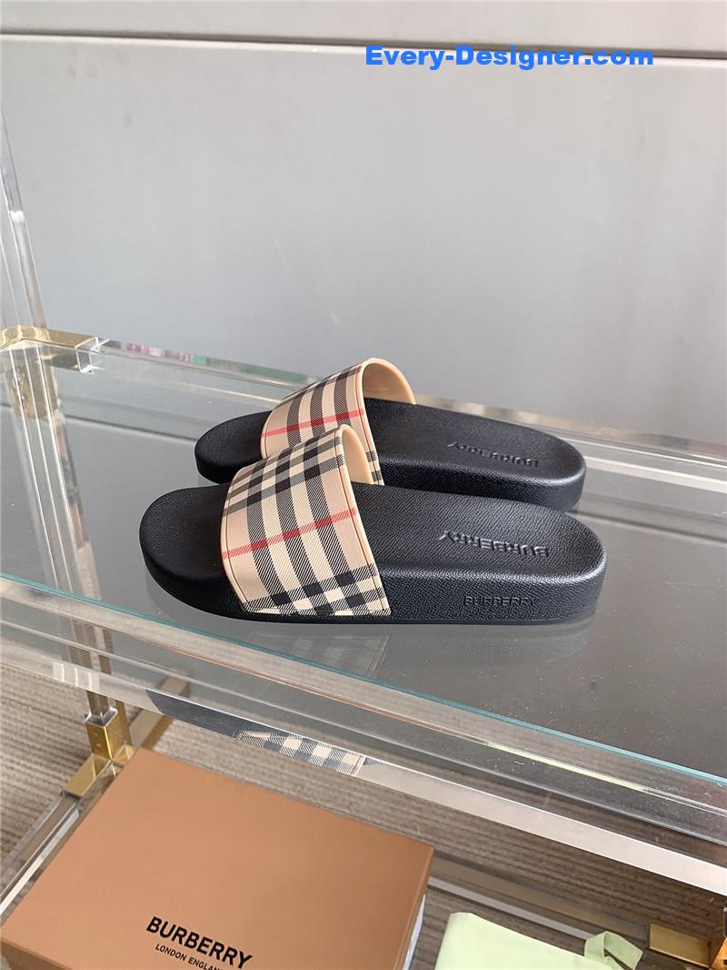 Bv*b*rry classic plaid slides