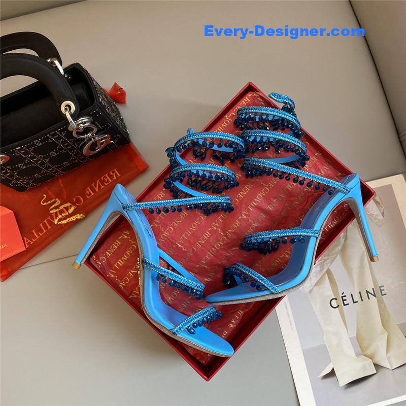 Rene Caovilla Classic Snake Wrap Sandals