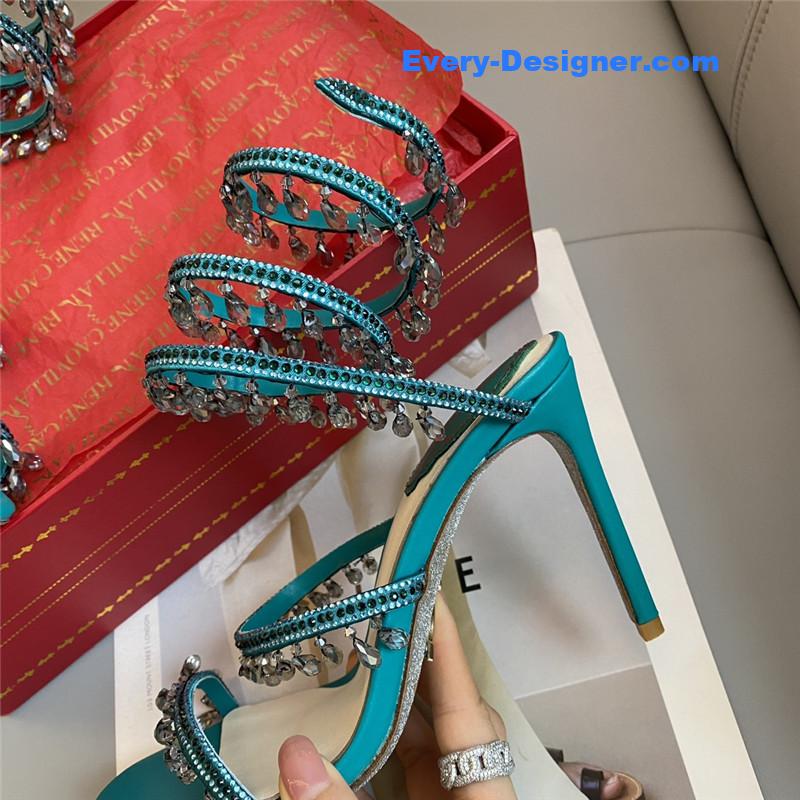 Rene Caovilla Classic Snake Wrap Sandals