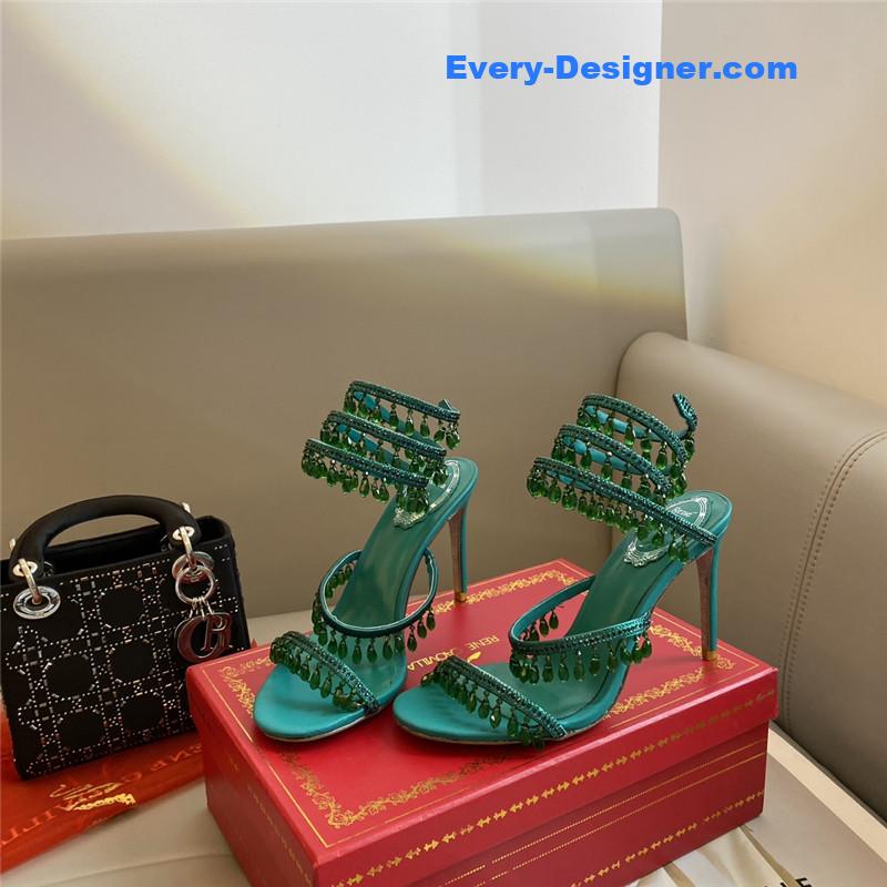 Rene Caovilla Classic Snake Wrap Sandals