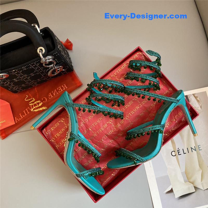 Rene Caovilla Classic Snake Wrap Sandals