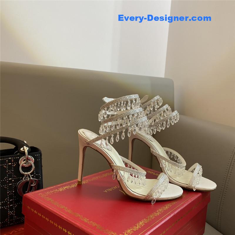 Rene Caovilla Classic Snake Wrap Sandals