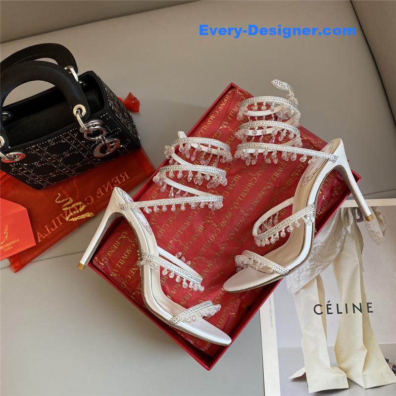 Rene Caovilla Classic Snake Wrap Sandals