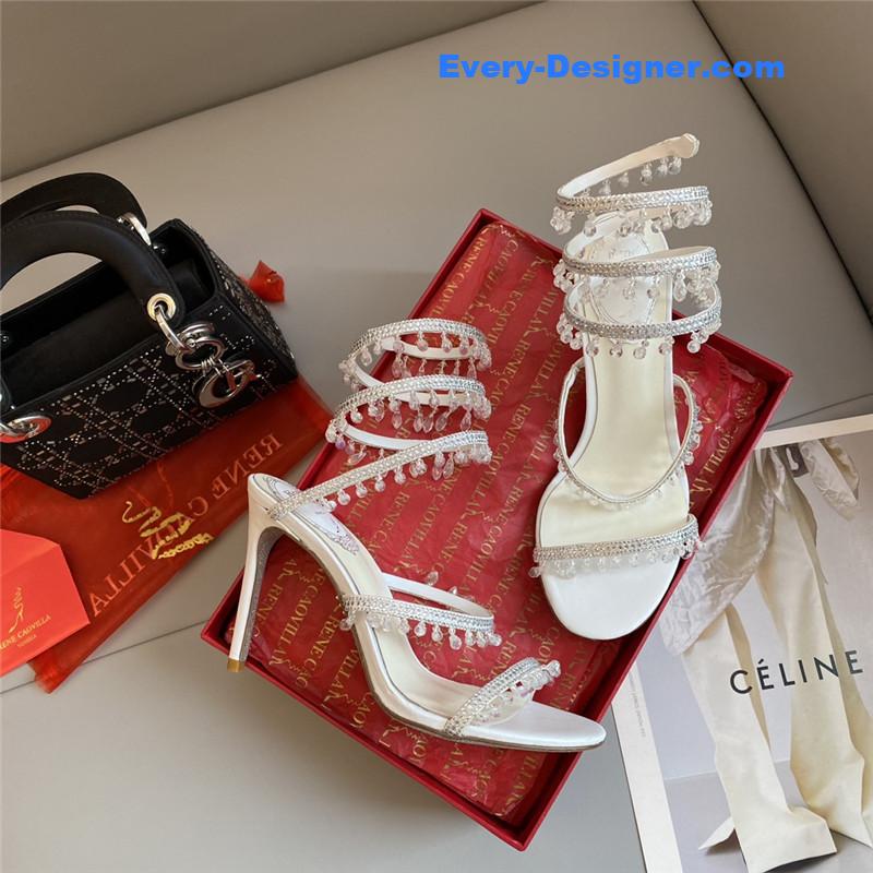 Rene Caovilla Classic Snake Wrap Sandals