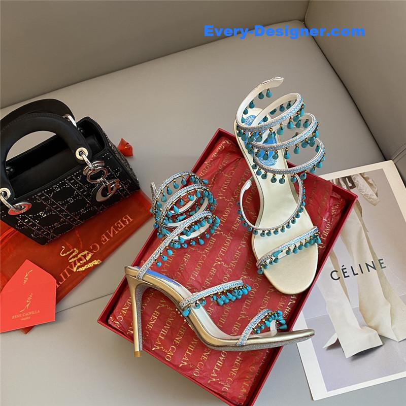 Rene Caovilla Classic Snake Wrap Sandals