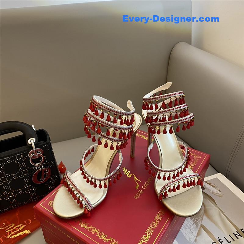 Rene Caovilla Classic Snake Wrap Sandals