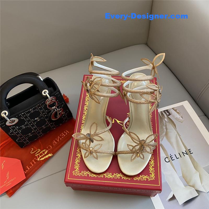 Rene Caovilla latest butterfly strap high-heeled sandals