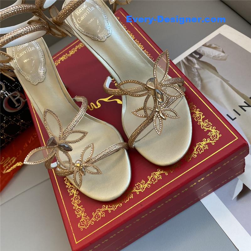 Rene Caovilla latest butterfly strap high-heeled sandals