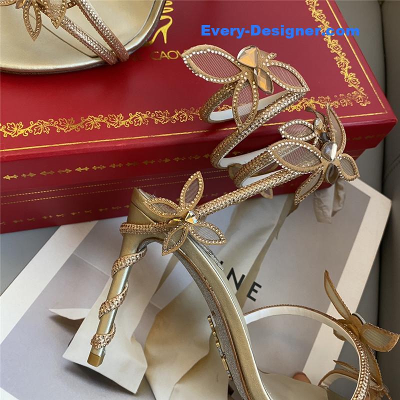 Rene Caovilla latest butterfly strap high-heeled sandals