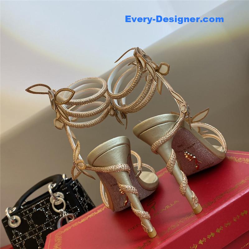 Rene Caovilla latest butterfly strap high-heeled sandals