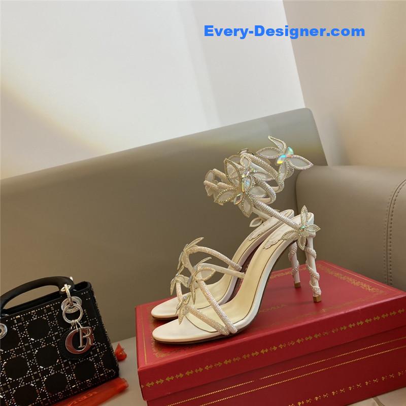 Rene Caovilla latest butterfly strap high-heeled sandals