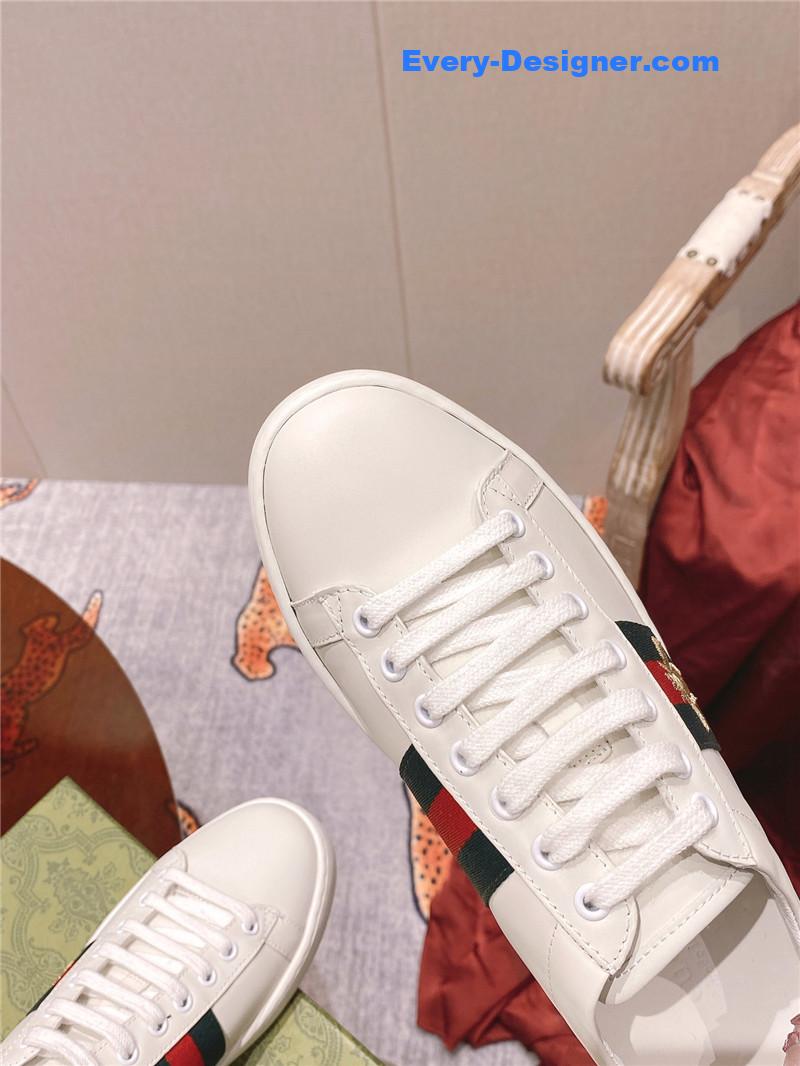 Gucci classic sports lace-up white shoes
