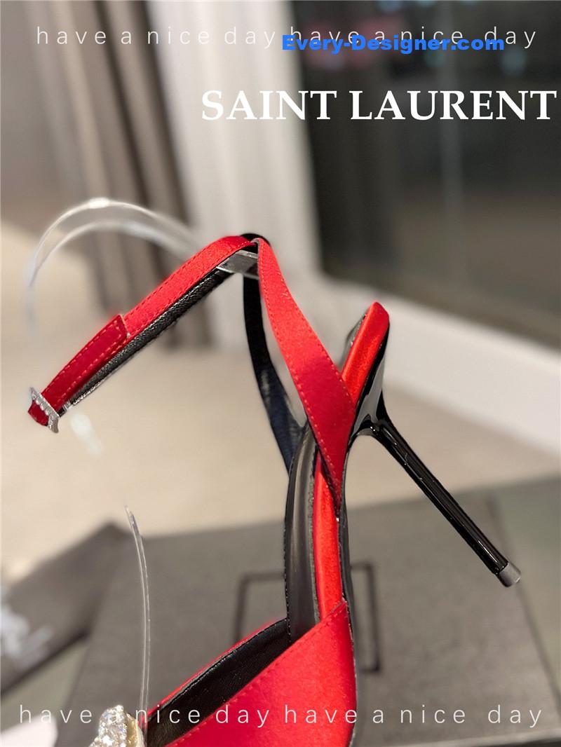 Y51 pointed crepe satin slingback pumps