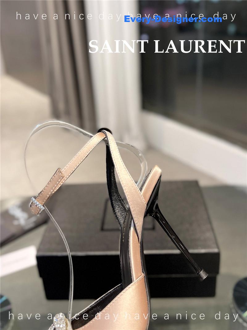 Y51 pointed crepe satin slingback pumps