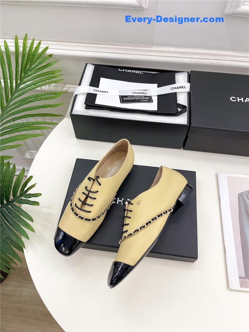 CC catwalk chain lace-up shoes