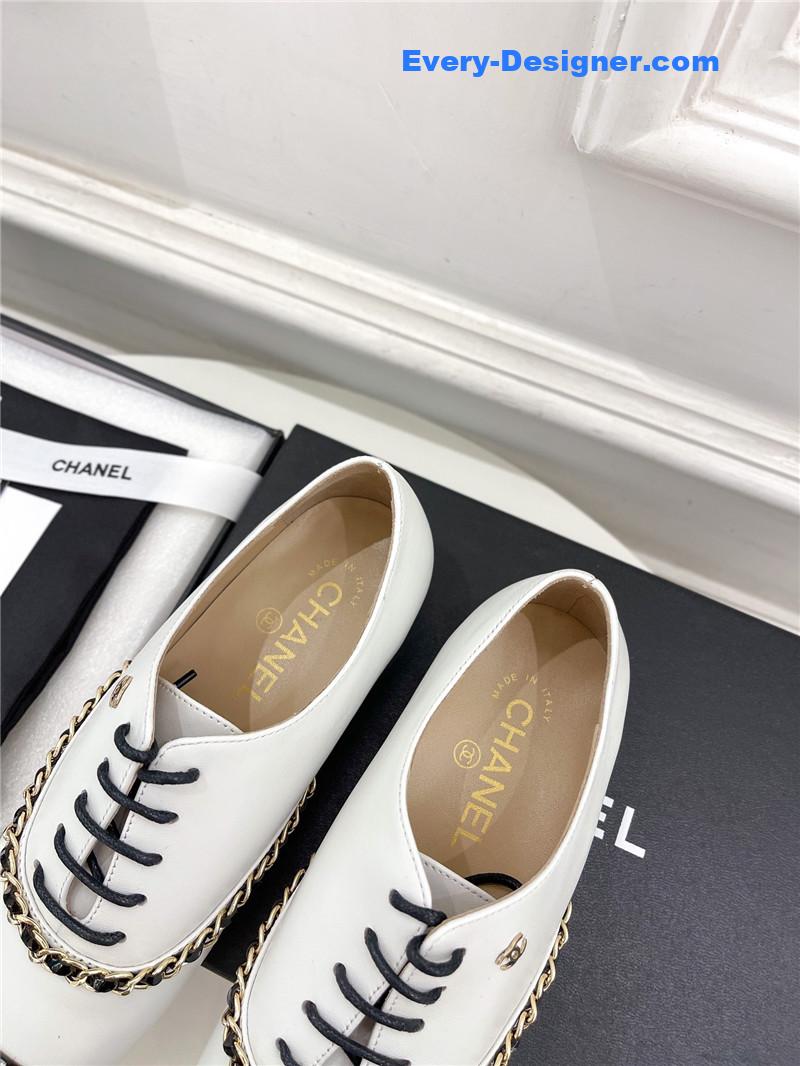 CC catwalk chain lace-up shoes