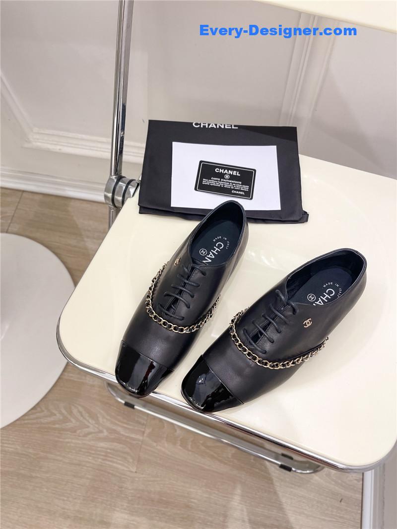 CC catwalk chain lace-up shoes