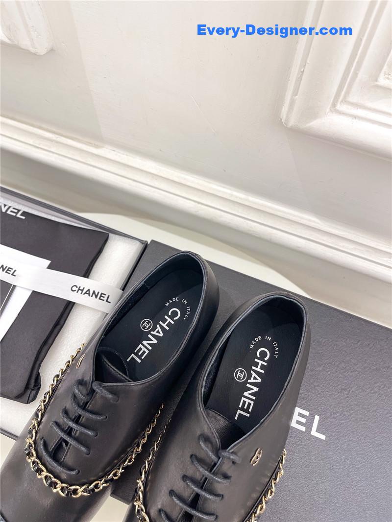 CC catwalk chain lace-up shoes