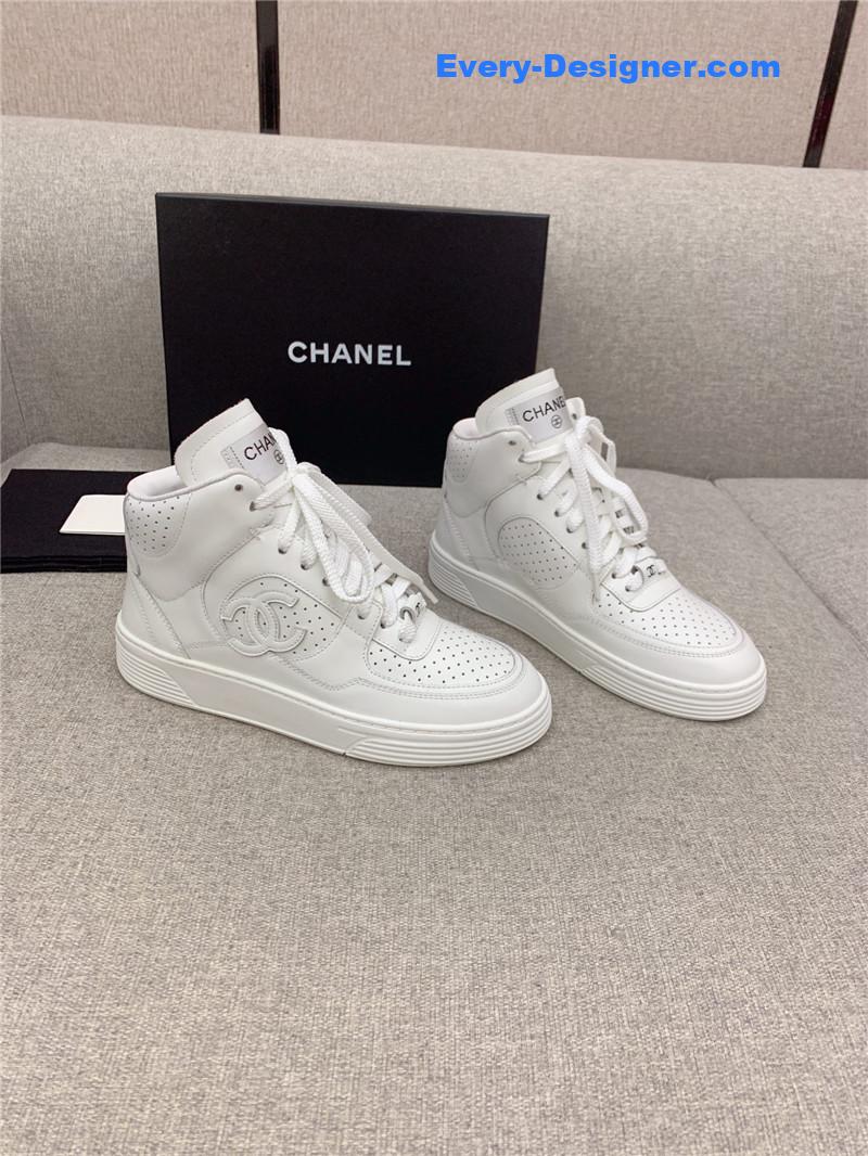 Chanel White High-top Sneakers