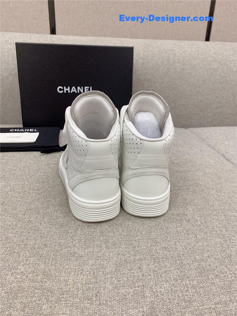 Ch**el white high-top sneakers