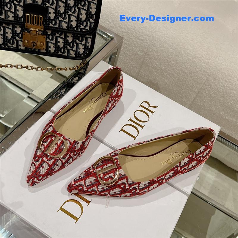 dior early spring new pointed flat shoes