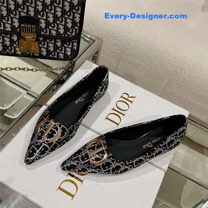 dior early spring new pointed flat shoes